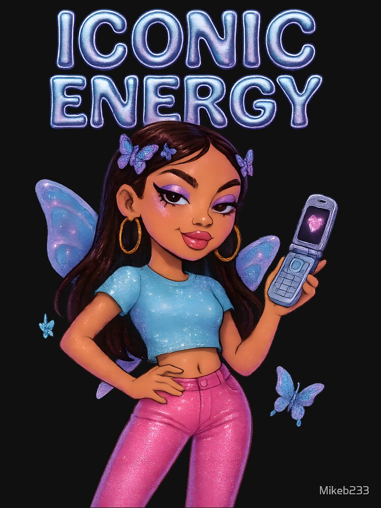 ICONIC ENERGY Y2K Aesthetic Girl with Glitter and Flip Phone by Mikeb233 T-Shirts, Hoodie, Sweatshirt (Image 3)