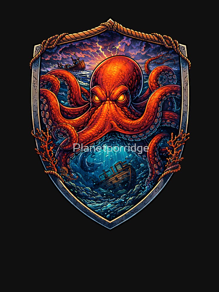 Octopus Sunset Design by Planetporridge T-Shirts, Hoodie, Sweatshirt | BlankRebels.com (Image 3)