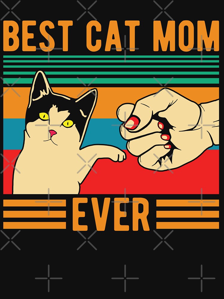 Best Cat Mom Ever Retro Vintage Cat Lover T-shirt by kdllama Hoodie, Sweatshirt | BlankRebels.com (Image 3)