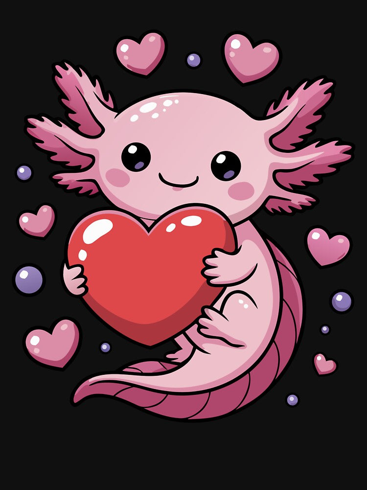 Happy Tiny Axolotl with Heart by VividOrganica T-Shirts, Hoodie, Sweatshirt | BlankRebels.com (Image 3)