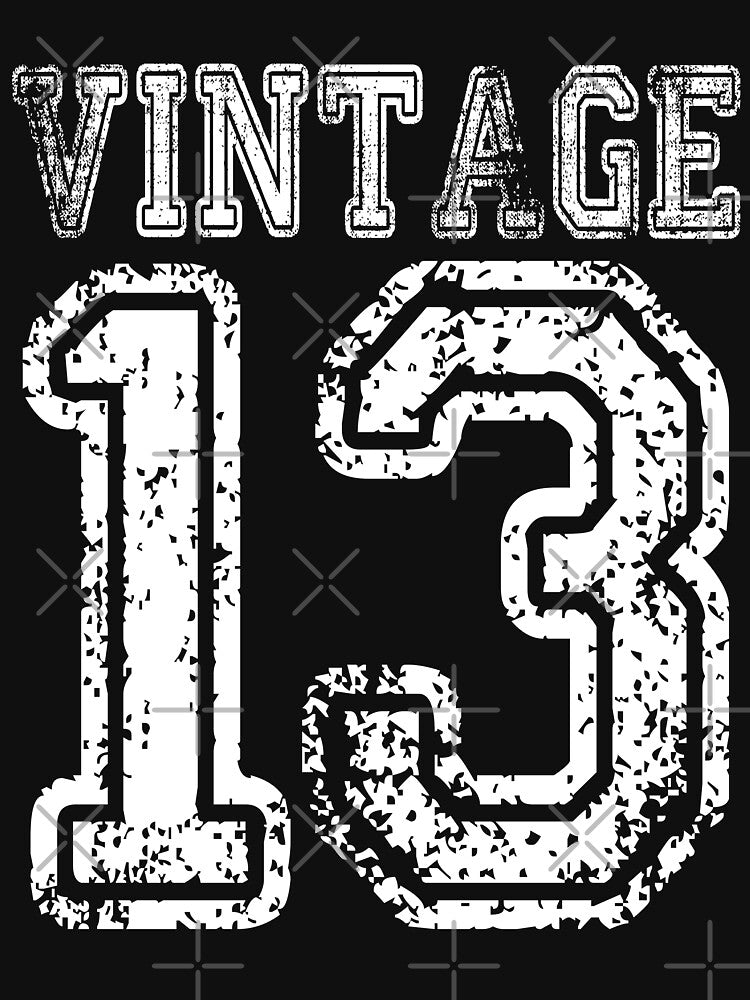 Vintage 13 2013 T-shirt Birthday Gift Age Year Old Boy Girl Cute Funny Man Woman Jersey Style by arcadetoystore... (Image 3)