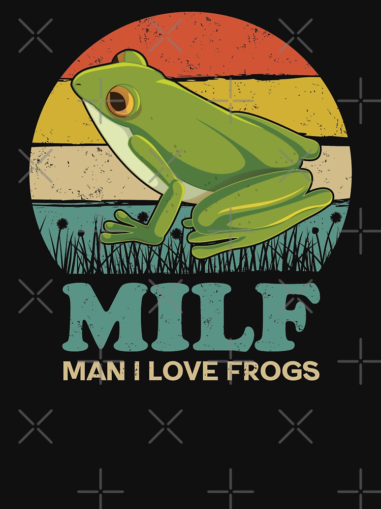 Man I Love Frogs MILF Retro Vintage Sunset Frog Lovers by GravitiTees T-Shirts, Hoodie, Sweatshirt (Image 3)