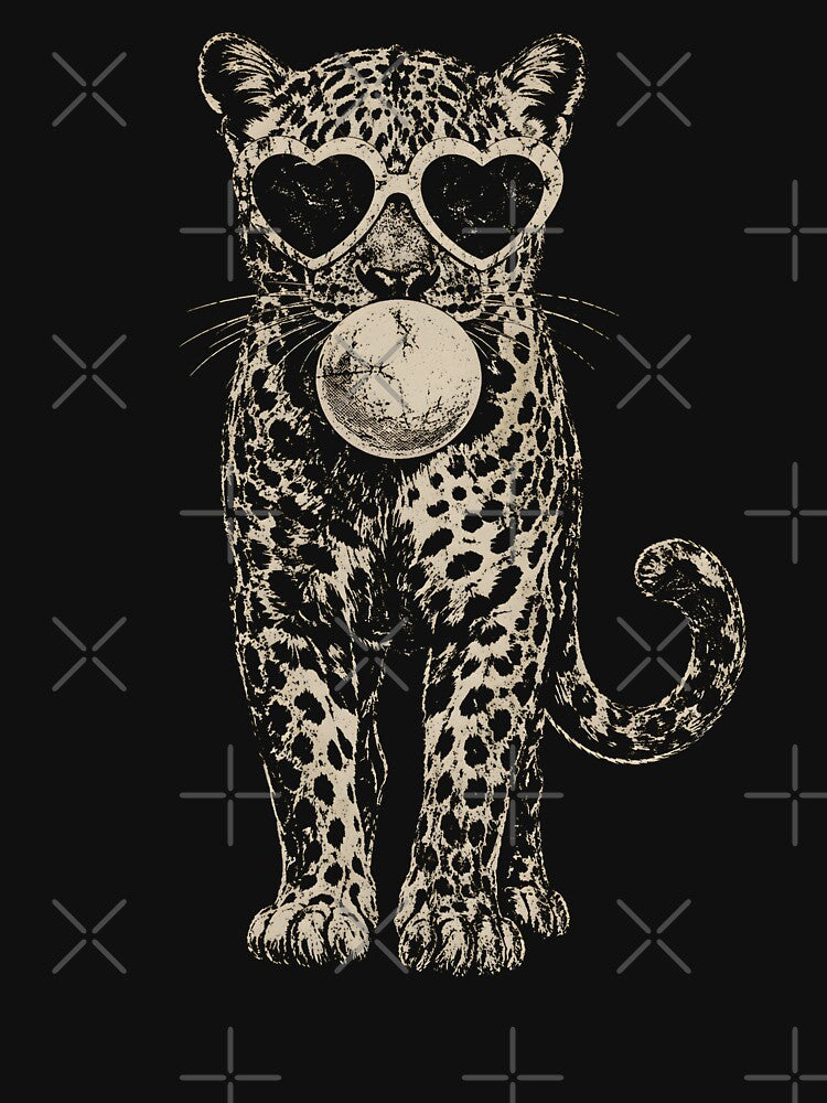 Leopard Shirt Leopard Bubblegum Sunglasses T-Shirt Cute Animal by THREE LITTLE BEANS