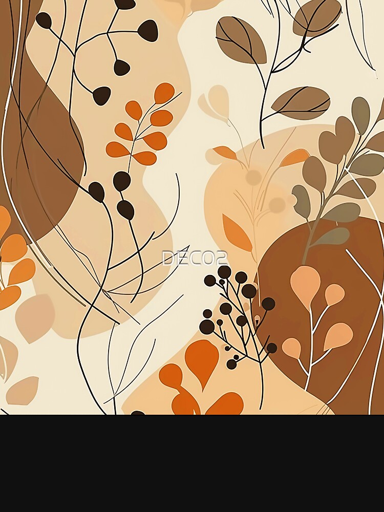 Boho Warm Earthtones Elegant Abstract Leaves Design Art by DEC02 T-Shirts, Hoodie, Sweatshirt | BlankRebels.com (Image 3)