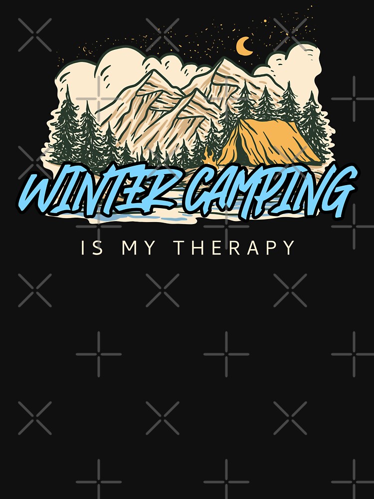 Winter Camping Is My Therapy – Snowy Mountain Camping Adventure Shirt by FusionTeeDesign Hoodie, Sweatshirt (Image 3)