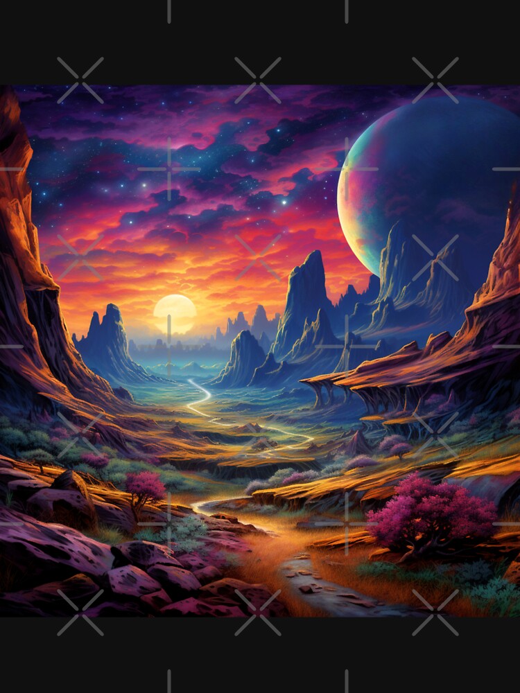 Fantasy Landscape - Kaleidoscope Canyons by Fantasy Masterpiece T-Shirts, Hoodie, Sweatshirt | BlankRebels.com (Image 3)