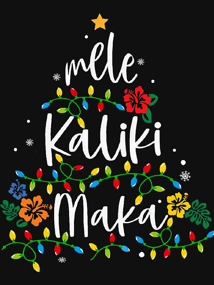Mele Kalikimaka Hawaiian Christmas Tree With Lights Cheer by ImeldaSparks T-Shirts, Hoodie, Sweatshirt (Image 3)