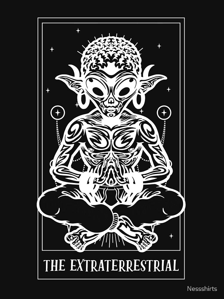 Funny The Extraterrestrial Tarot Card Tarot Cartomancy Lover by Nessshirts T-Shirts, Hoodie, Sweatshirt (Image 3)