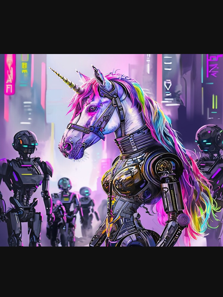 Punk Unicorn in a Futuristic City by Collection de trésors T-Shirts, Hoodie, Sweatshirt | BlankRebels.com (Image 3)