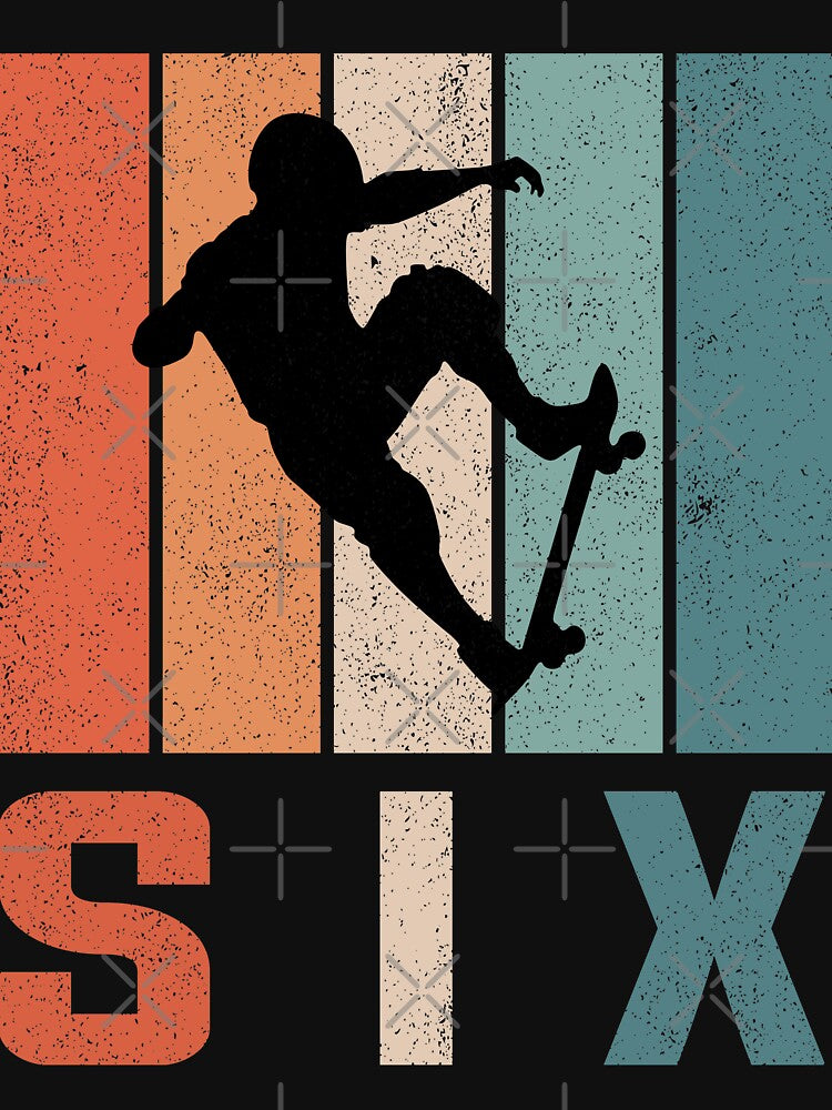 6th Birthday Skateboard Retro 6 Years Old by RetroStyle247 T-Shirts, Hoodie, Sweatshirt | BlankRebels.com (Image 3)