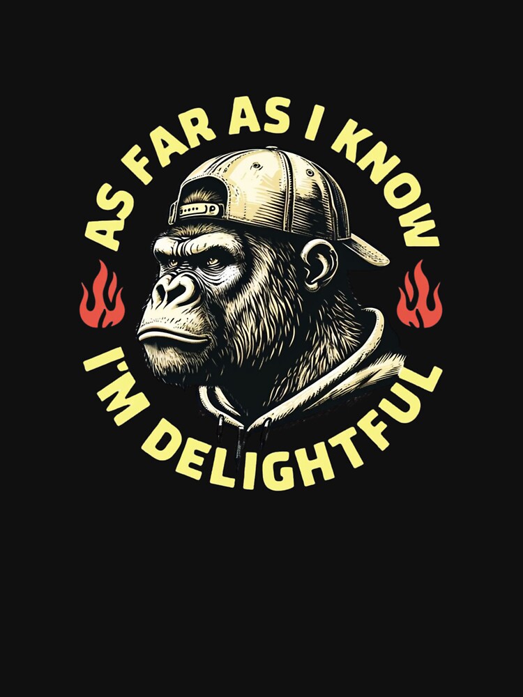 Delightful Gorilla Humor — Sarcastic Woodcut Animal in Streetwear by Colorful-Garden T-Shirts, Hoodie, Sweatshirt (Image 3)