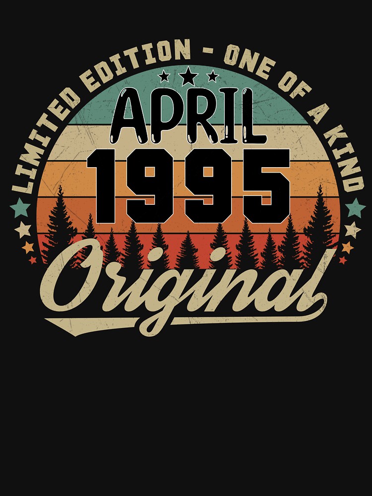 Limited Edition April 1995 Vintage Birthday Gift - Retro Sunset Design by zoriginality T-Shirts, Hoodie, Sweatshirt (Image 3)