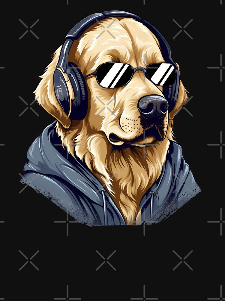 Cool Golden Retriever DJ Headset Sunglasses Graphic Design by MysteriousJ T-Shirts, Hoodie, Sweatshirt (Image 3)
