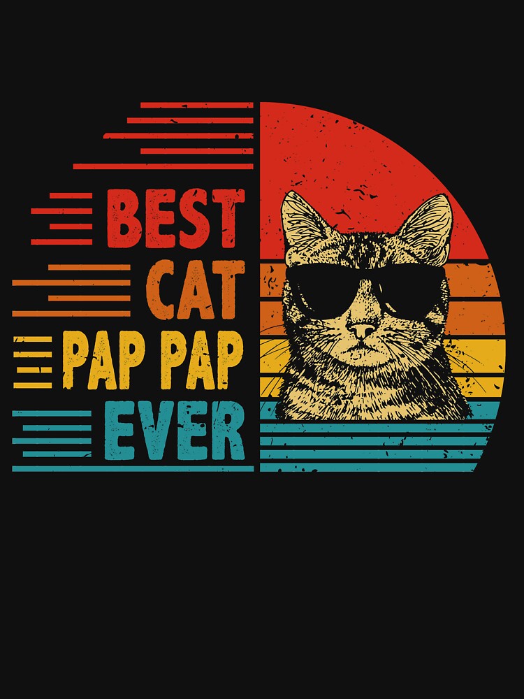 Vintage Retro Best Cat Pap Pap Ever Funny Cat Lover Father's Day Gift by EdwinaEmmanoiCo T-Shirts, Hoodie,... (Image 3)