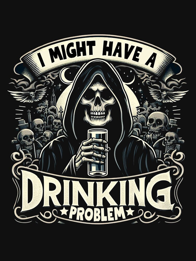 I Might Have A Drinking Problem Drinking Skeleton by SlocifieShop T-Shirts, Hoodie, Sweatshirt | BlankRebels.com (Image 3)