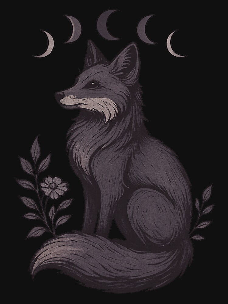 Moon Phase Fox Spirit by Mouraludia T-Shirts, Hoodie, Sweatshirt | BlankRebels.com (Image 3)