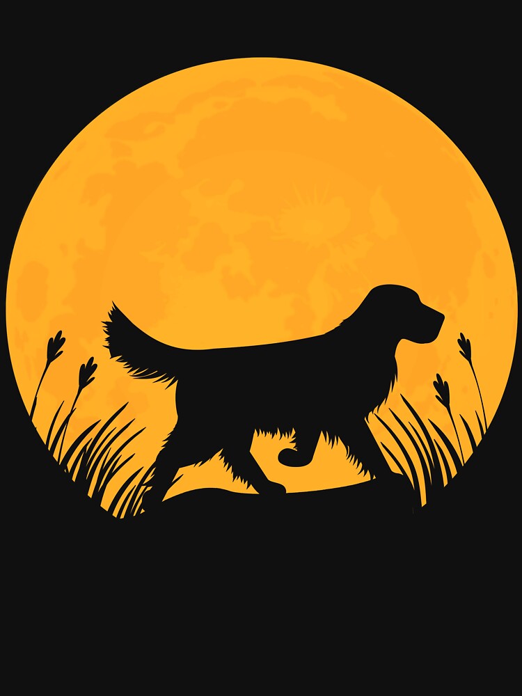 golden retriever Dog lover Silhouette in full moon gift by alaechamlal T-Shirts, Hoodie, Sweatshirt (Image 3)