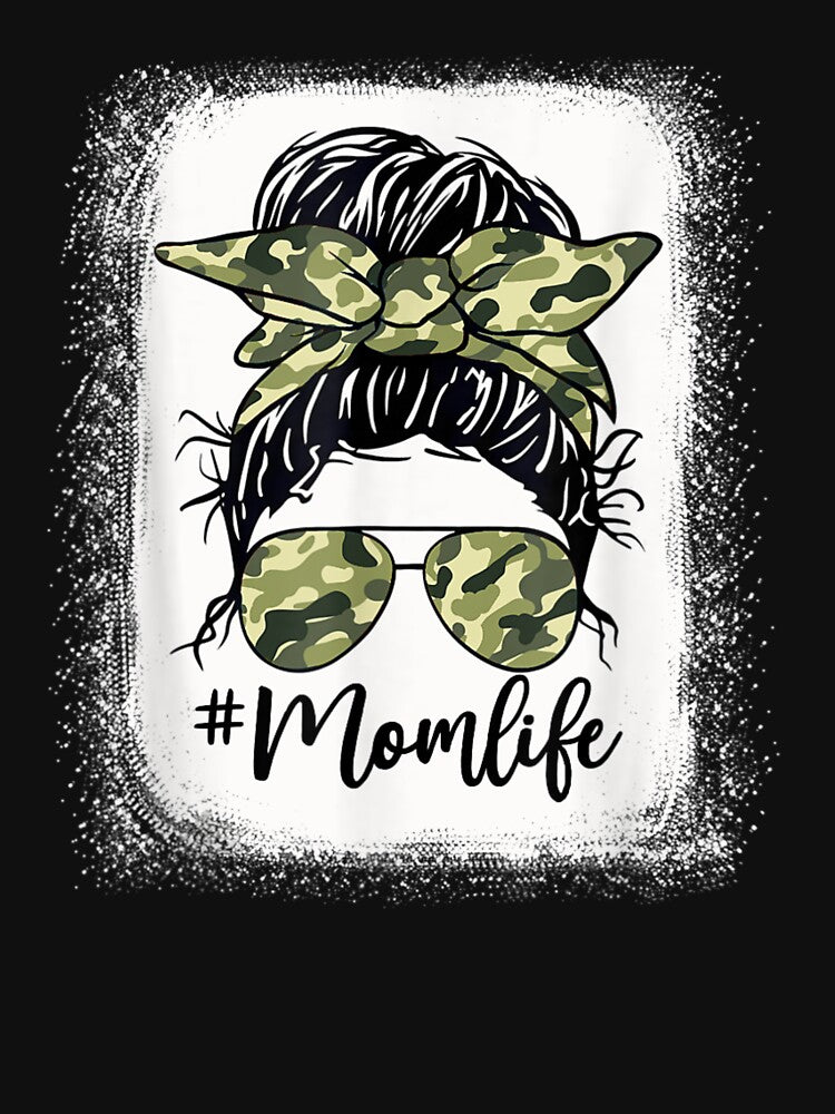 Camouflage Mom Life Messy Bun Bleached Mother's Day by DeannaMarks T-Shirts, Hoodie, Sweatshirt | BlankRebels.com (Image 3)