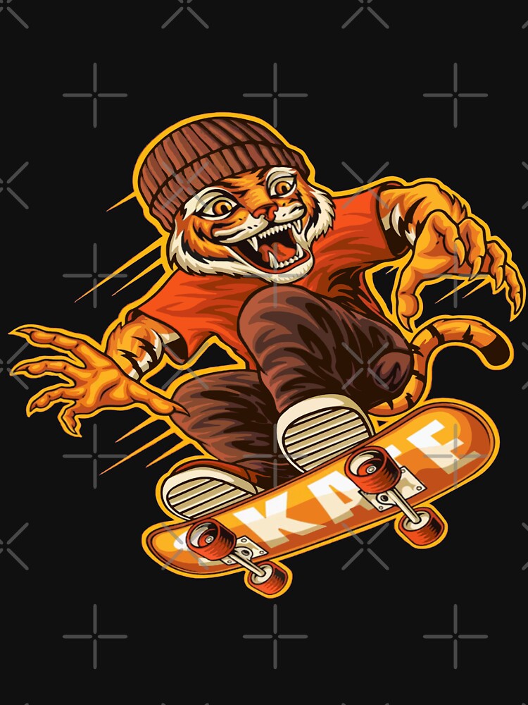 Tiger board Skateboard Skater funny art by AssamFT T-Shirts, Hoodie, Sweatshirt | BlankRebels.com (Image 3)
