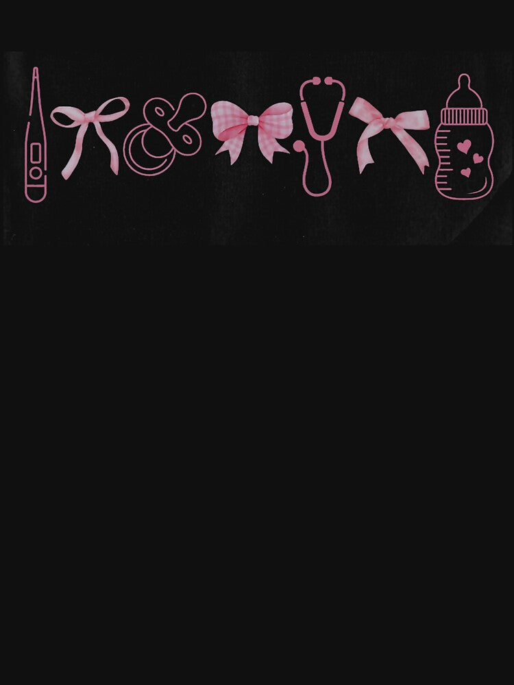 Coquette Mother Baby Nurse Graduation Postpartum RN NICU by laurelrhodes T-Shirts, Hoodie, Sweatshirt (Image 3)
