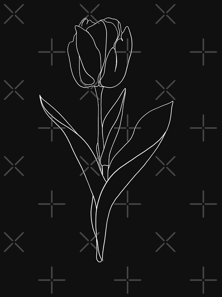 Tulip One Line Black by StudioMinaar T-Shirts, Hoodie, Sweatshirt | BlankRebels.com (Image 3)