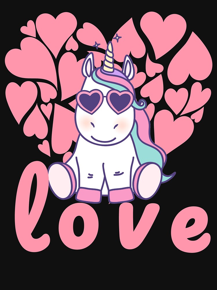 Cute Unicorn Love Hearts - Kids Baby Girls Gifts by Zavola T-Shirts, Hoodie, Sweatshirt | BlankRebels.com (Image 3)