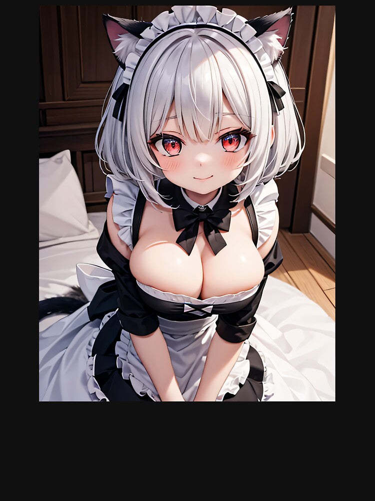 Catgirl Maid With White Hair by EnchantedAnime T-Shirts, Hoodie, Sweatshirt | BlankRebels.com (Image 3)