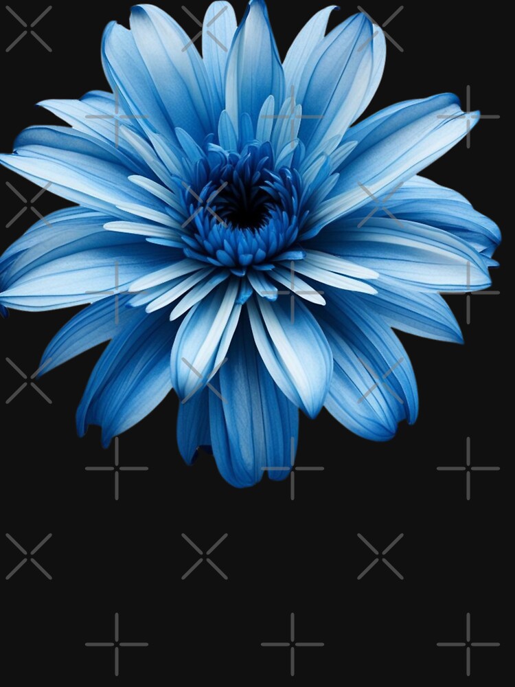 Blue Flower Aesthetic Illustration – Minimalist Floral Design by bvdesignart T-Shirts, Hoodie, Sweatshirt (Image 3)