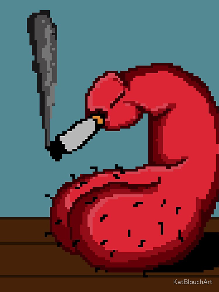 "Cigarette Break Pixel in Red" by KatBlouchArt T-Shirts, Hoodie, Sweatshirt | BlankRebels.com (Image 3)