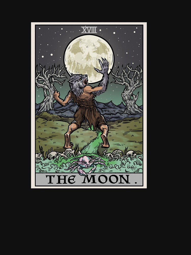 The Moon Tarot Card Gothic Halloween Werewolf Gothic Horror by taaddison50 T-Shirts, Hoodie, Sweatshirt (Image 3)
