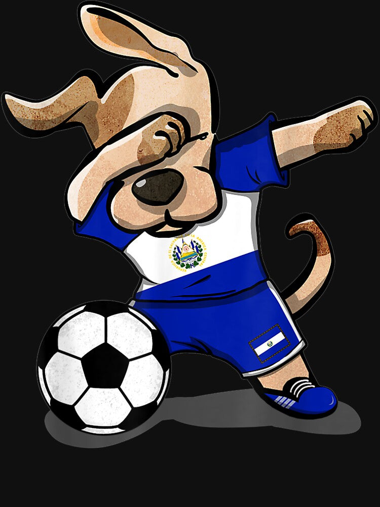 Dog Dabbing El Salvador Soccer Jersey Football Gift by JosephFineArts