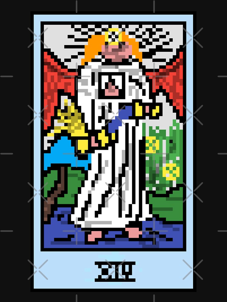 Wait, is this pixel art tarot? Black - Major Arcana 'Temperance' (Design for T-shirt, stickers and other... (Image 3)