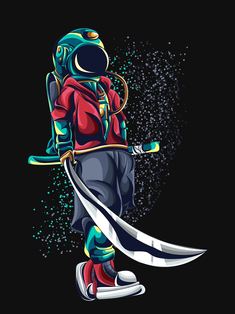 astronaut space ninja samurai sword by buzwin T-Shirts, Hoodie, Sweatshirt | BlankRebels.com (Image 3)