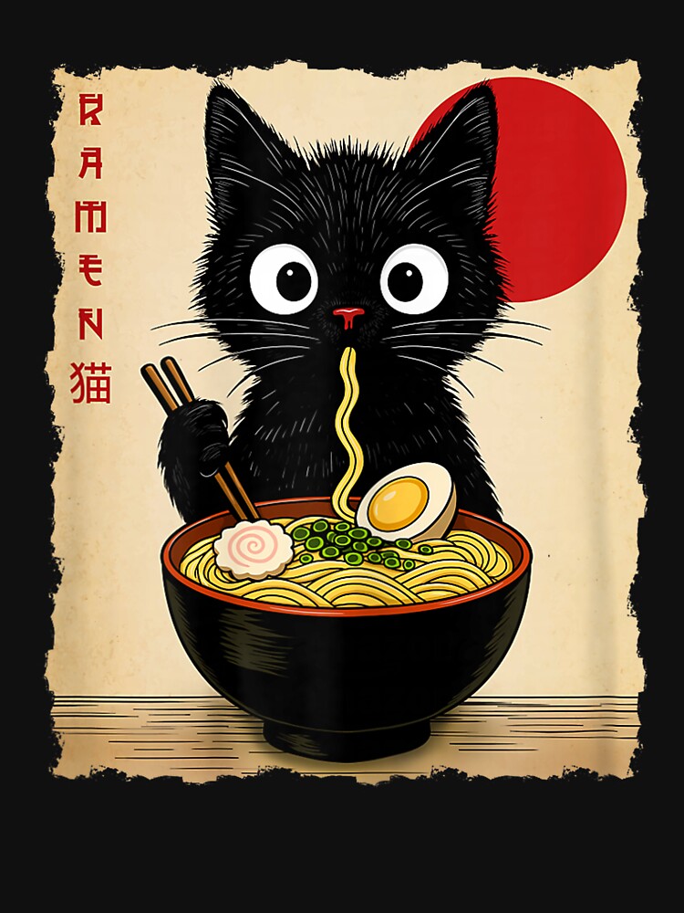 Ramen Cat, Cute Noodle Cat, Kawaii Japanese Anime Cat, Anime Cat, Japanese, Ramen Lover, Cat Lover by BASKF... (Image 3)