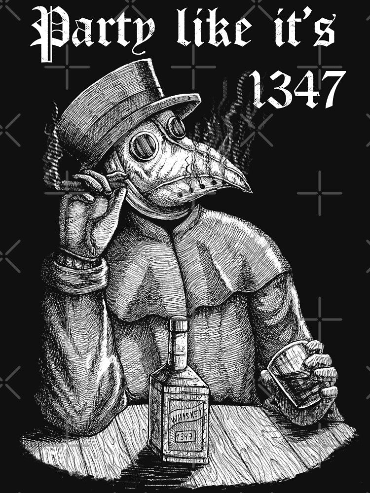Party like it's 1347 - vintage chill Plague Doctor by grimsoulart T-Shirts, Hoodie, Sweatshirt | BlankRebels.com (Image 3)