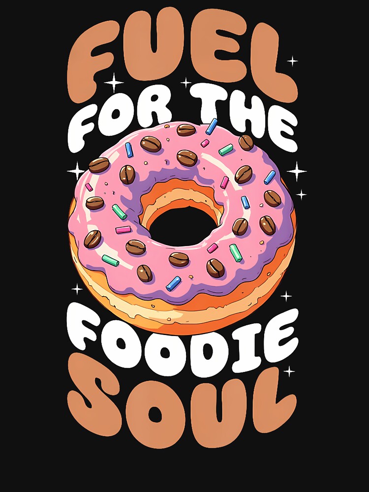 Donut With Coffee Beans Fuel For The Foodie Soul by ClaraTeresa1 T-Shirts, Hoodie, Sweatshirt | BlankRebels.com (Image 3)