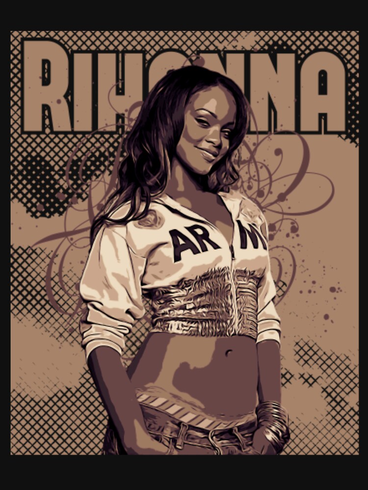 Rihanna Style Brown Vintage Poster Art T-Shirt, Vintage Washed 90'S Hip Hop Rap Tour T Shirt, Singer Classic... (Image 3)