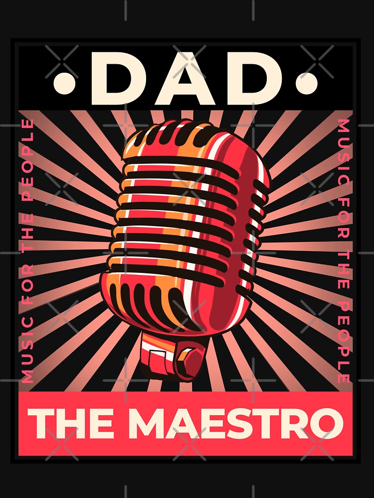 Dad: The Maestro Fathers Day Musician Microphone Retro by Winter--Flowers T-Shirts, Hoodie, Sweatshirt (Image 3)
