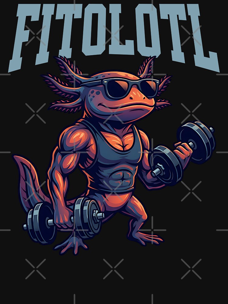 Fitolotl cool axolotl fitness design by ReneMM T-Shirts, Hoodie, Sweatshirt | BlankRebels.com (Image 3)