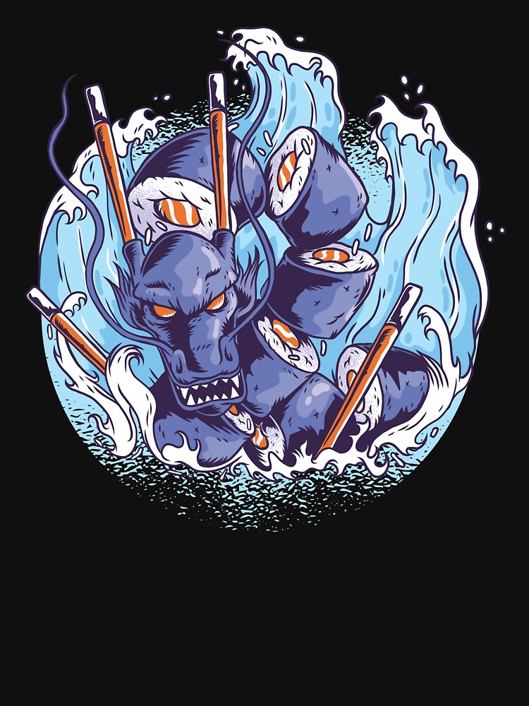 SUSHI DRAGON T-SHIRT TEE SWEATER HOODIE GIFT PRESENT by Timcito Sweatshirt | BlankRebels.com (Image 3)