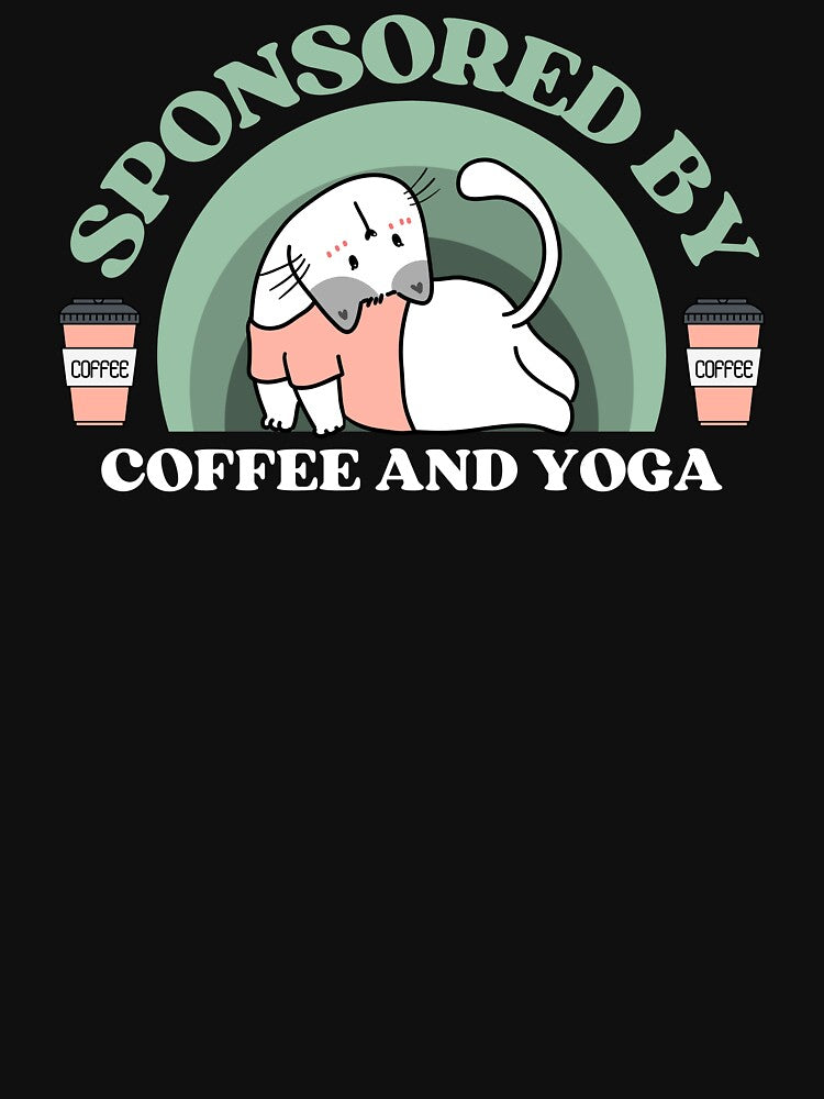 Sponsored Coffee Yoga Funny Yoga Cat T-Shirts, Hoodie, Sweatshirt