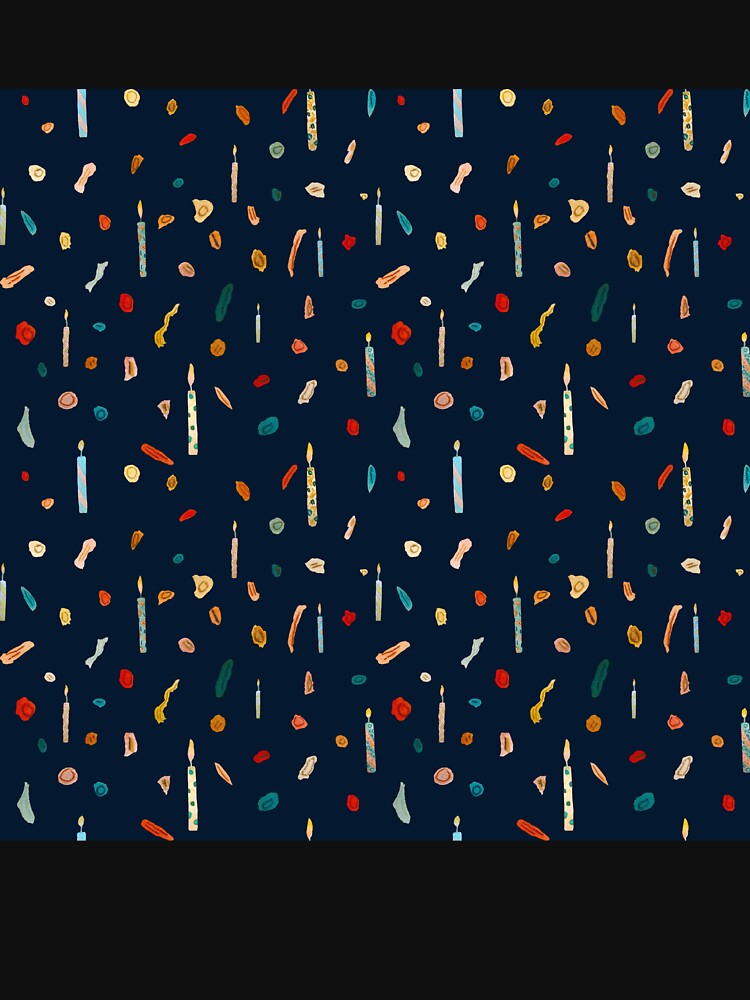 Confetti candle birthday cute pattern a watercolor blue by Yana Mustafina | Boho Soulful Designs T-Shirts,... (Image 3)