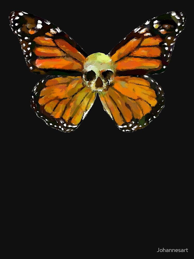 Monarch skull butterfly goth gothic art horror lover gift surreal t shirt by Johannesart