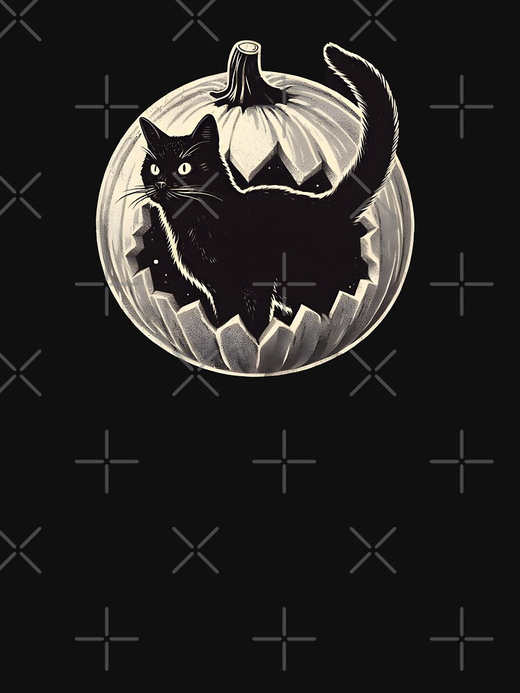 Black Cat Halloween Pumpkin by HoshiiCreations T-Shirts, Hoodie, Sweatshirt | BlankRebels.com (Image 3)