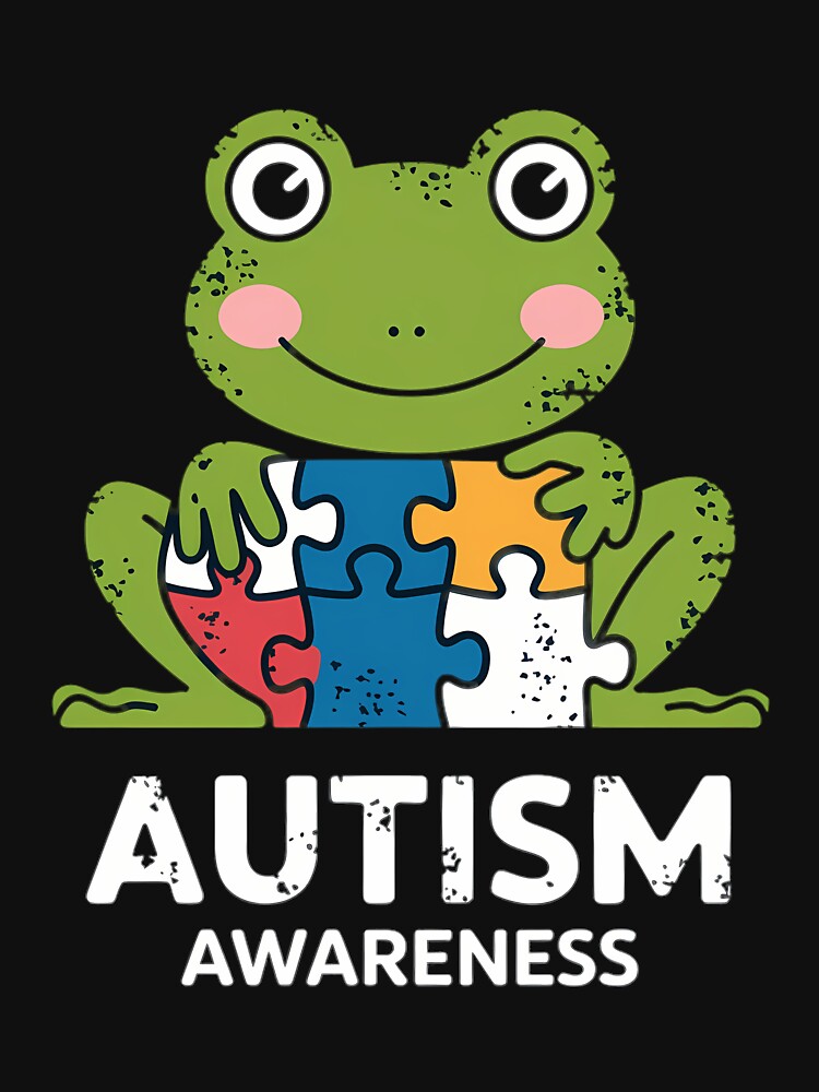 Autism Frog Puzzle Cute Awareness Animal by AsteriskDatBArt T-Shirts, Hoodie, Sweatshirt | BlankRebels.com (Image 3)