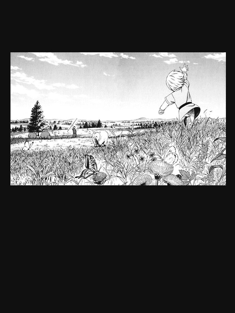 young boy by anime scenery
