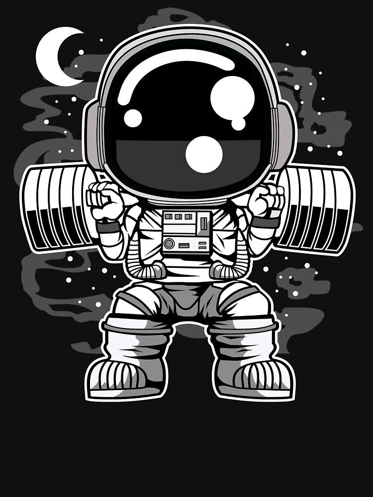 Astronaut Barbell Body Builder - Funny Outer Space Lovers by Desteroids T-Shirts, Hoodie, Sweatshirt (Image 3)