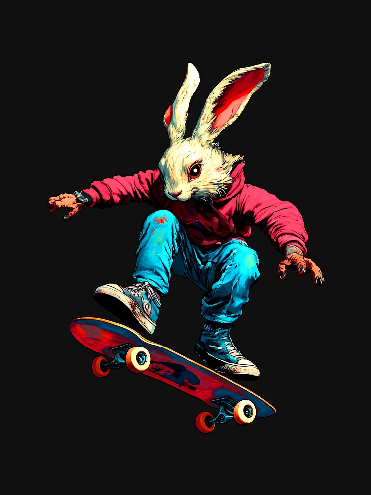 Rabbit Skateboarder by Soulskier T-Shirts, Hoodie, Sweatshirt | BlankRebels.com (Image 3)
