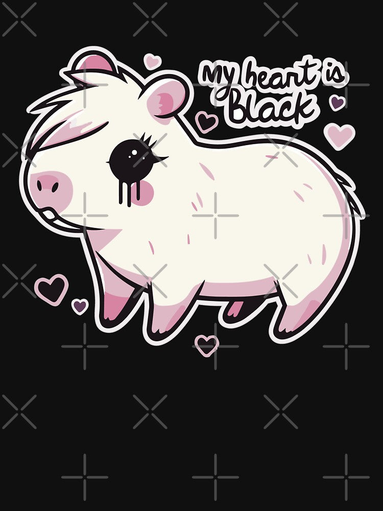 Dramatic Guinea Pig My Heart Is Black Goth by SubtleSplit T-Shirts, Hoodie, Sweatshirt | BlankRebels.com (Image 3)