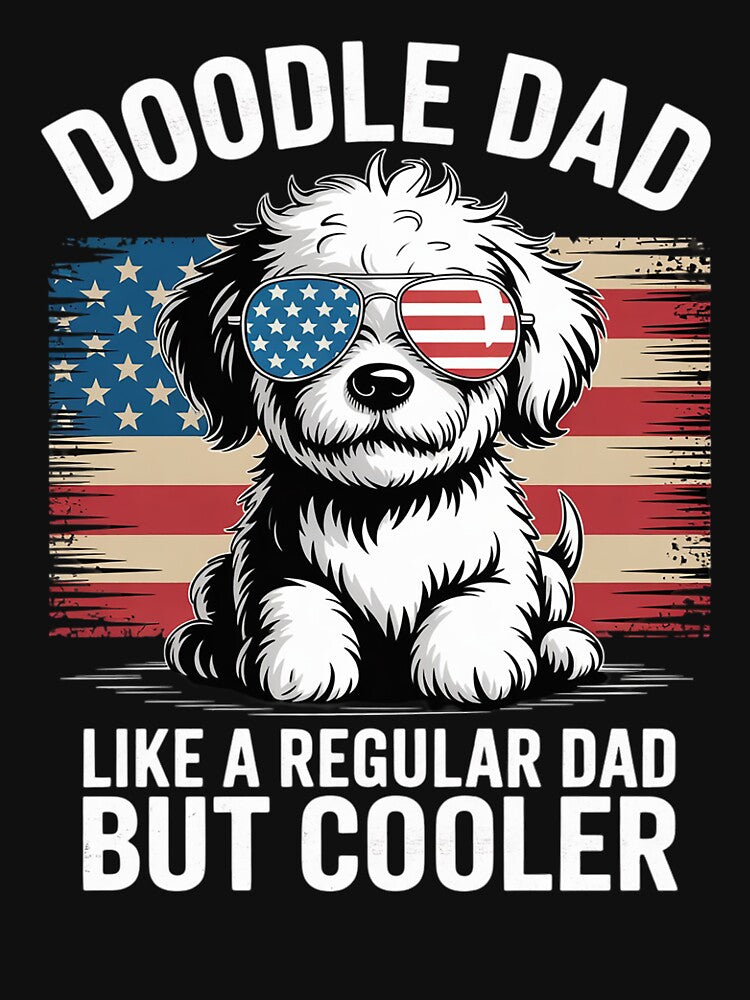 Doodle Dad Goldendoodle Regular Dad But Cooler American Flag by KonstanKoraner T-Shirts, Hoodie, Sweatshirt (Image 3)